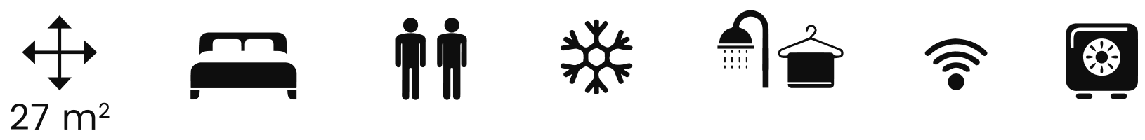 taille de la chambre, taille du lit, nombre de personne, équipement